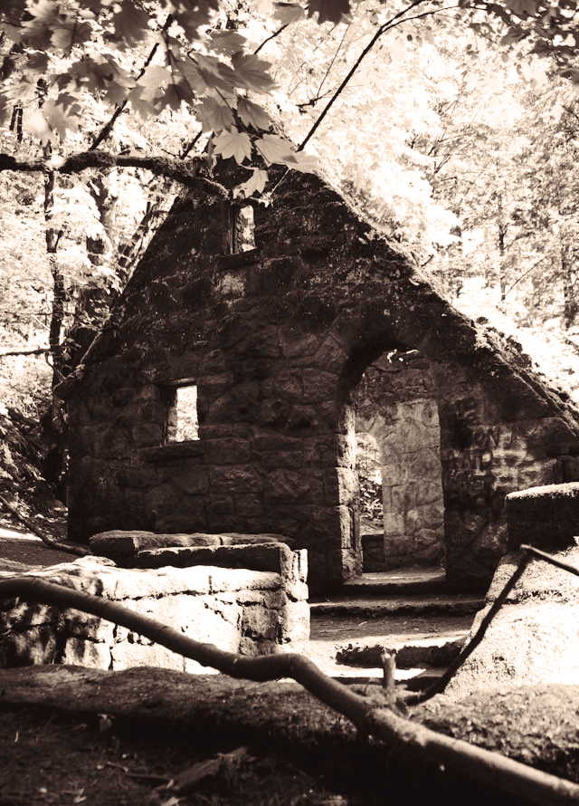 An old stone house in dire need of renovation.